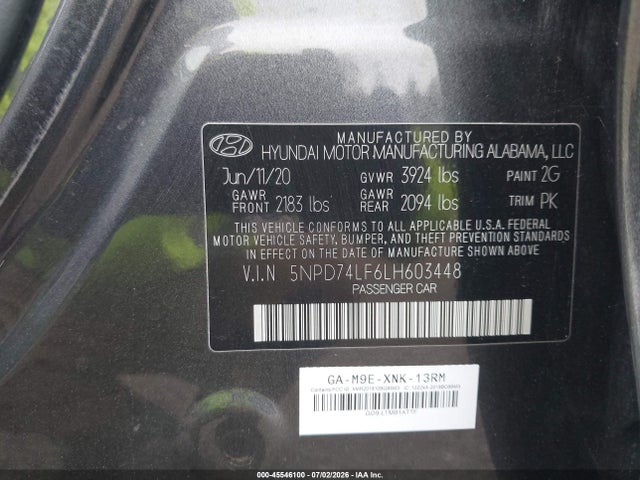 Hyundai ELANTRA SE 2020 5NPD74LF6LH603448 Image 9