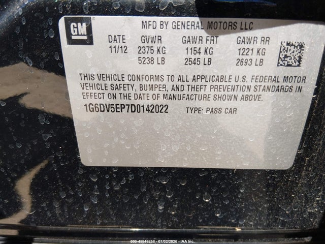 2013 Cadillac Cts-v მანქანა იყიდება აუქციონზე, vin: 1G6DV5EP7D0142022, აუქციონის ნომერი: 45546258