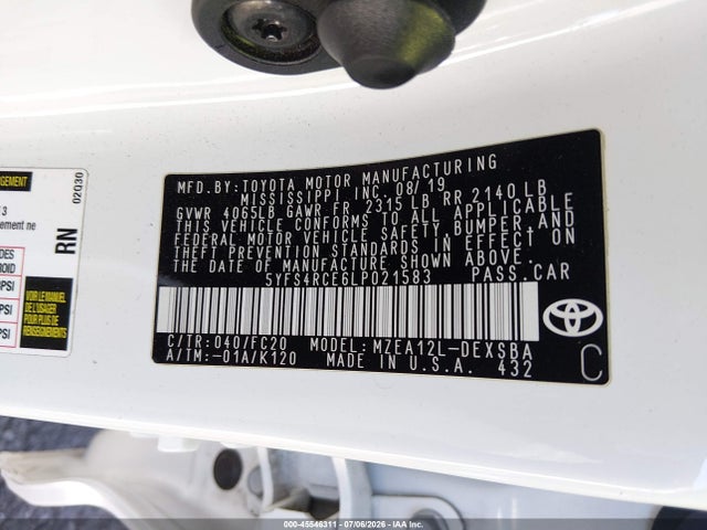 Toyota COROLLA SE 2020 5YFS4RCE6LP021583 Image 9