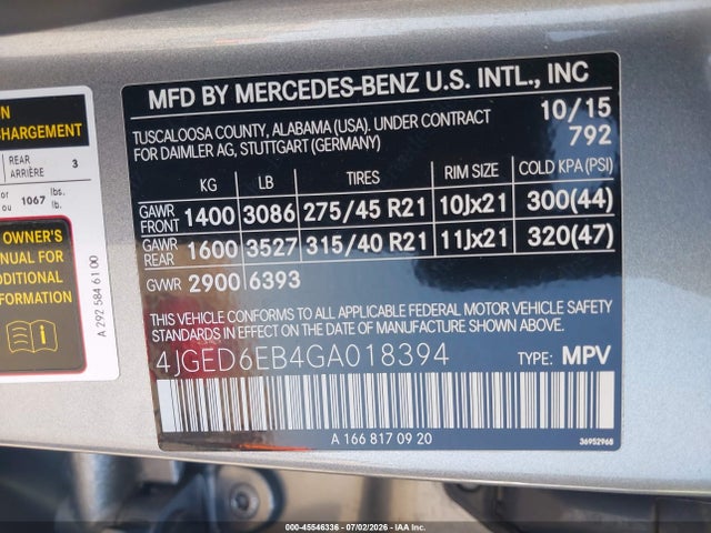Продаж на аукціоні авто 2016 Mercedes-benz Gle 450 Amg Coupe 4matic, vin: 4JGED6EB4GA018394, номер лоту: 45546336