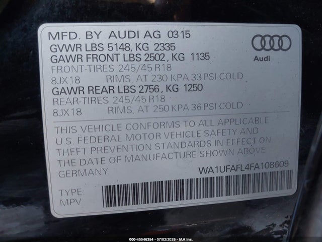 WA1UFAFL4FA108609 Audi Allroad 2.0t Premium