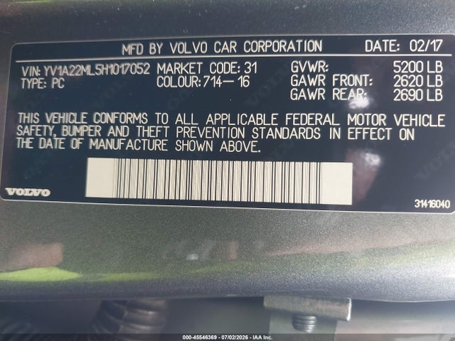 YV1A22ML5H1017052 Volvo S90 T6 Inscription