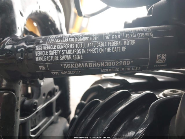 Aukcja sprzedaży 2022 Indian Motorcycle Co. Chief Dark Horse Abs, vin: 56KDMABH5N3002289, numer aukcji: 45546375