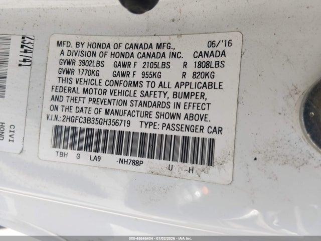 Honda Civic Ex-t 2016 2HGFC3B35GH356719 Image 9