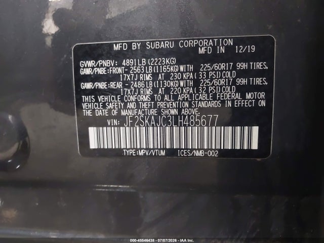 Subaru Forester Premium 2020 JF2SKAJC3LH485677 Image 9