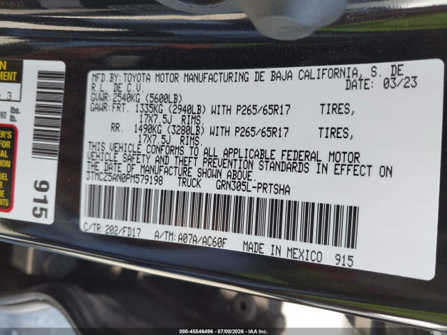3TMCZ5AN0PM579198 Toyota Tacoma Trd Sport