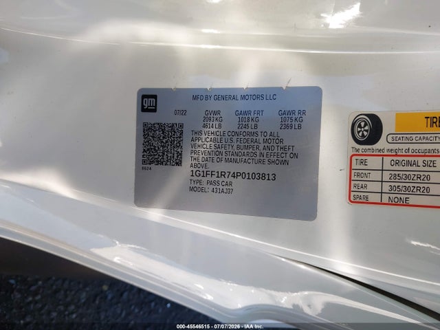 1G1FF1R74P0103813 Chevrolet Camaro Rwd 1ss