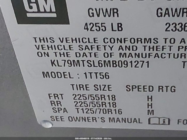 KL79MTSL6MB091271 Chevrolet Trailblazer Fwd Rs