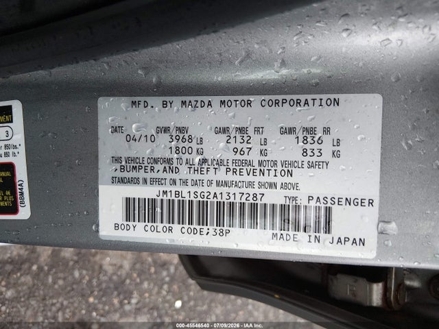 Aukcja sprzedaży 2010 Mazda Mazda3 I Touring, vin: JM1BL1SG2A1317287, numer aukcji: 45546540