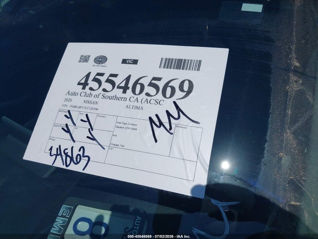 1N4BL4BV1LC120396 Nissan Altima S Fwd