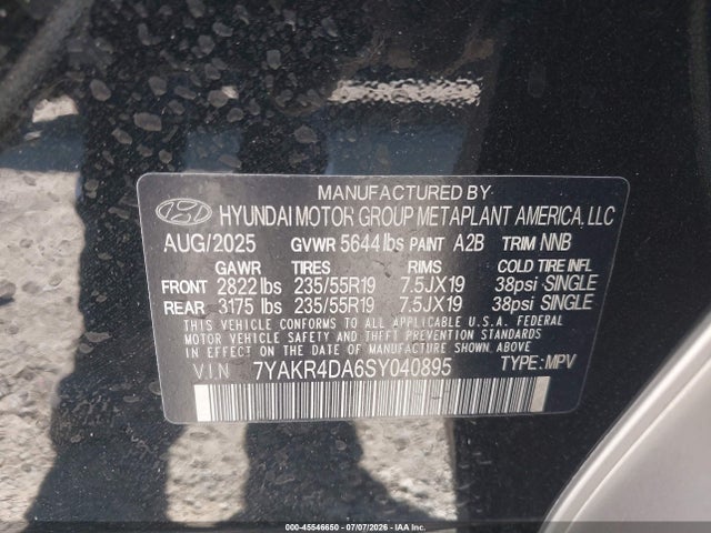 7YAKR4DA6SY040895 Hyundai Ioniq 5 Limited