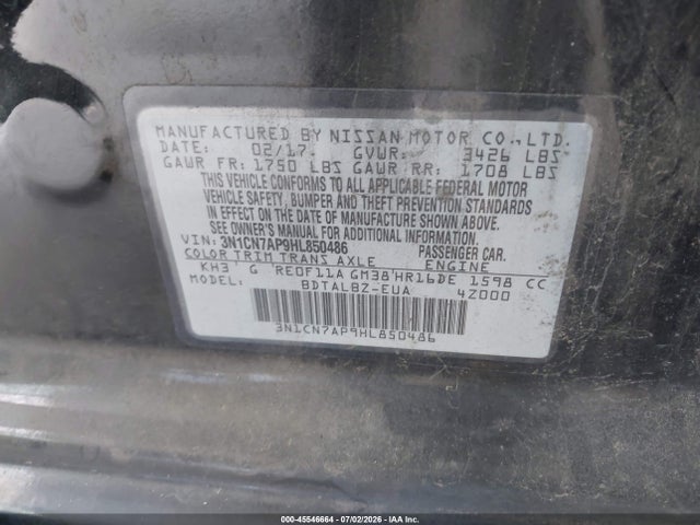 Nissan Versa 1.6 Sv 2017 3N1CN7AP9HL850486 Image 9
