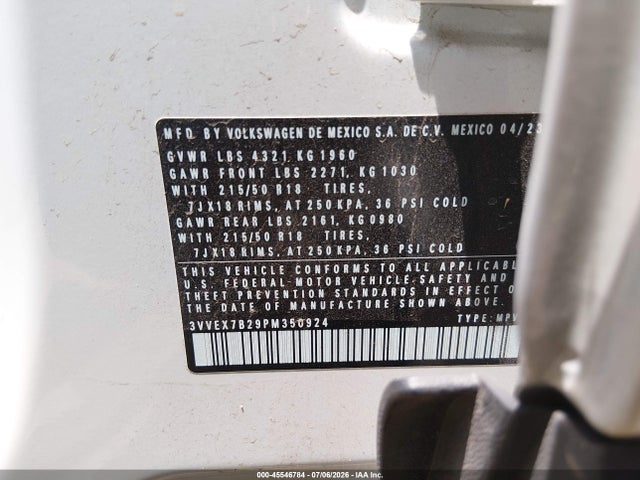 3VVEX7B29PM350924 Volkswagen Taos 1.5t Se
