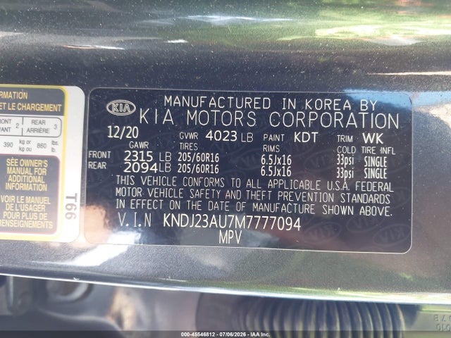 KIA SOUL S 2021 KNDJ23AU7M7777094 Image 9