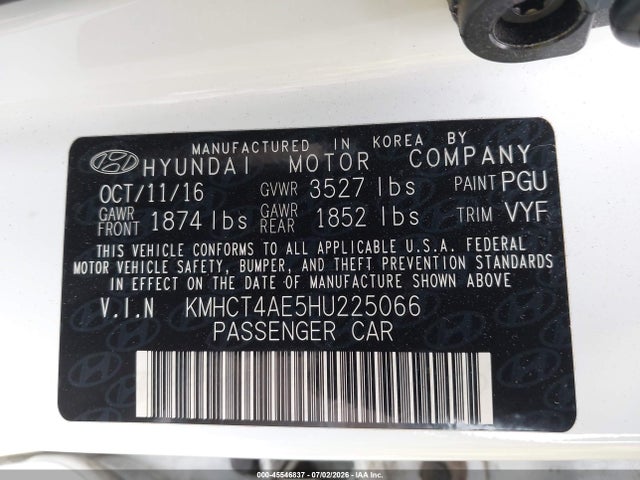 Hyundai Accent Value Edition 2017 KMHCT4AE5HU225066 Image 9