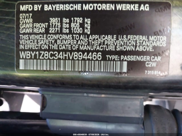 WBY1Z8C34HV894466 BMW I3 94 Ah W/range Extender