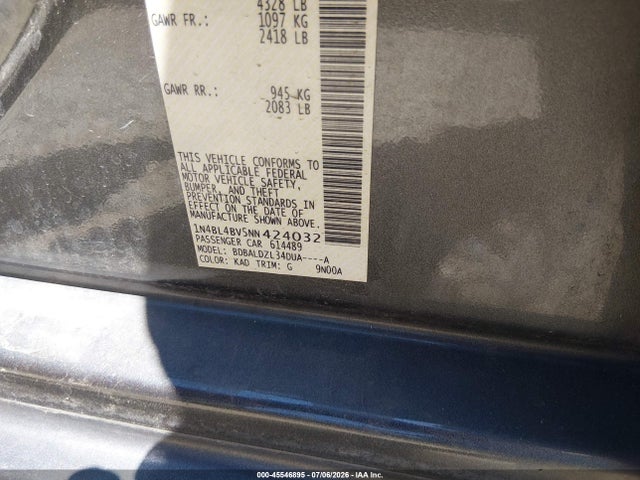 1N4BL4BV5NN424032 Nissan Altima S Fwd