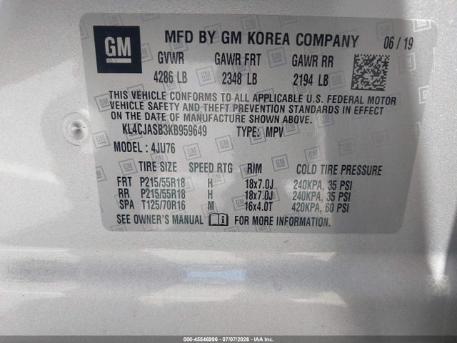 Buick Encore Fwd Preferred 2019 KL4CJASB3KB959649 Image 9