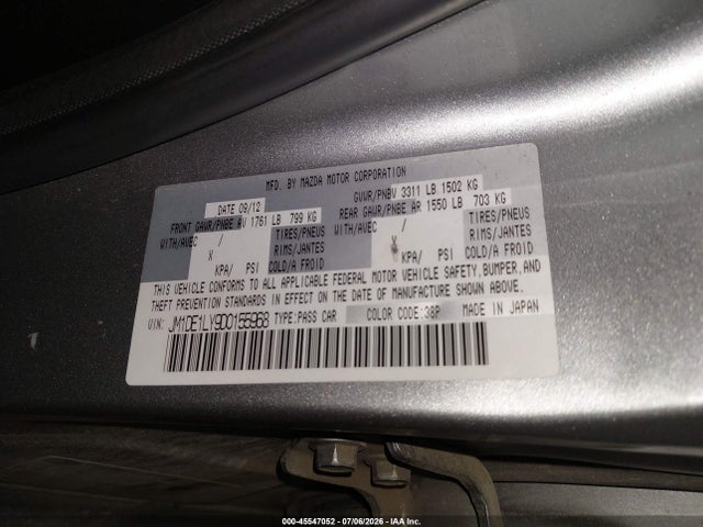 Aukcja sprzedaży 2013 Mazda Mazda2 Touring, vin: JM1DE1LY9D0155968, numer aukcji: 45547052