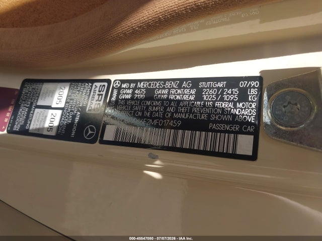 Продаж на аукціоні авто 1991 Mercedes-benz 500 Sl, vin: WDBFA66E2MF017459, номер лоту: 45547080