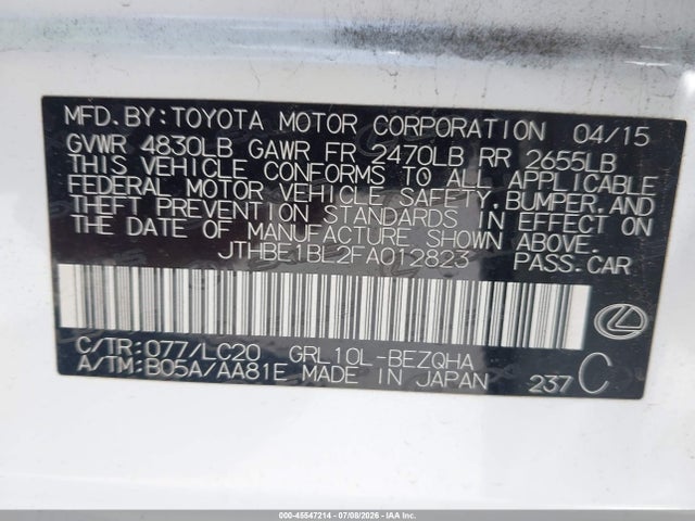 JTHBE1BL2FA012823 Lexus GS 350
