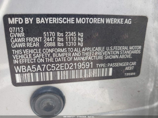 WBA5A7C52ED219591 BMW 528i Xdrive