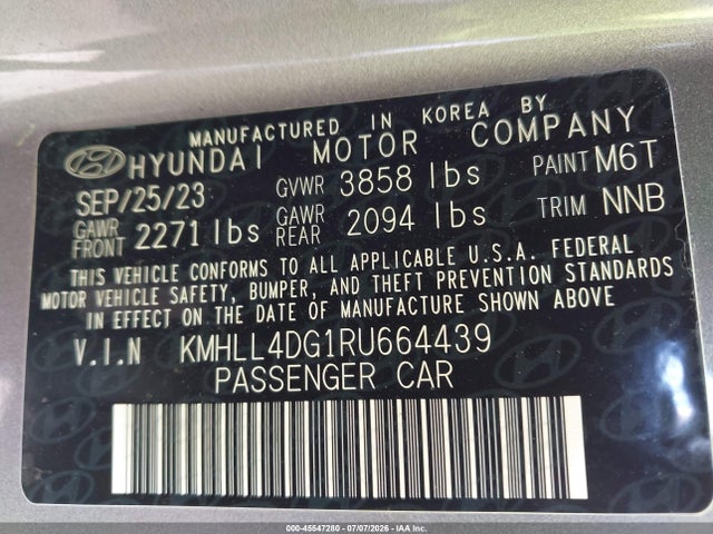 Aukcja sprzedaży 2024 Hyundai Elantra Se, vin: KMHLL4DG1RU664439, numer aukcji: 45547280