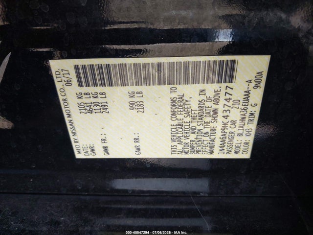 Nissan Maxima 3.5 Platinum 2017 1N4AA6AP9HC437477 Image 9