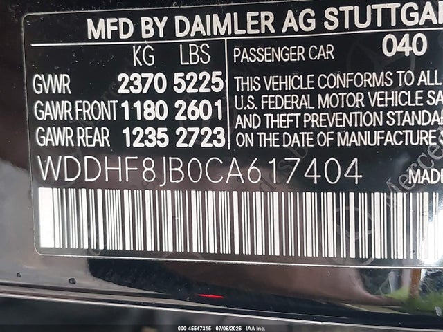 Aukcja sprzedaży 2012 Mercedes-benz E 350 4matic, vin: WDDHF8JB0CA617404, numer aukcji: 45547315