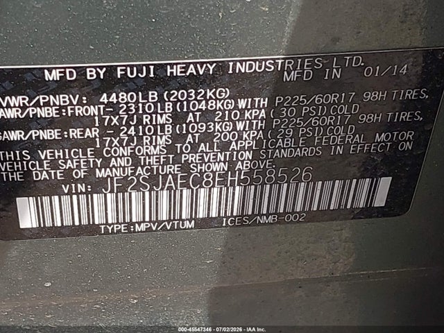 Subaru Forester 2.5i Premium 2014 JF2SJAEC8EH558526 Image 9