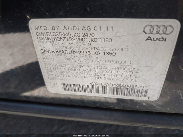 Aukcja sprzedaży 2011 Audi Q5 2.0t Premium, vin: WA1LFAFPXBA069629, numer aukcji: 45547370