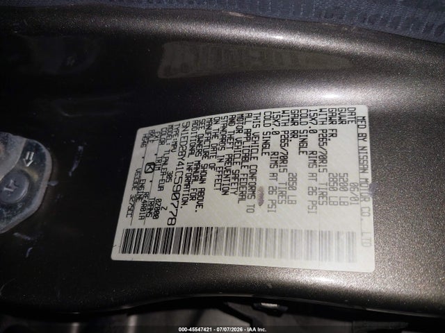 2001 Nissan Xterra Xe მანქანა იყიდება აუქციონზე, vin: 5N1ED28Y41C590778, აუქციონის ნომერი: 45547421