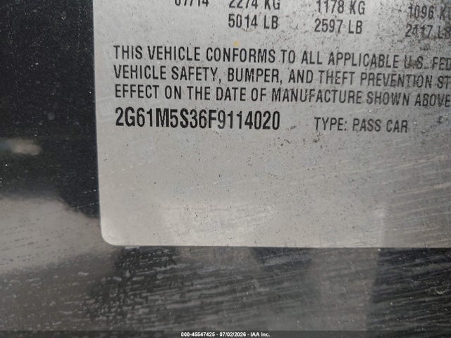 Продаж на аукціоні авто 2015 Cadillac Xts Luxury, vin: 2G61M5S36F9114020, номер лоту: 45547425