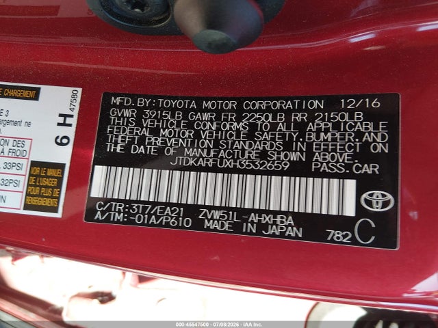 Toyota Prius Four Touring 2017 JTDKARFUXH3532659 Image 9