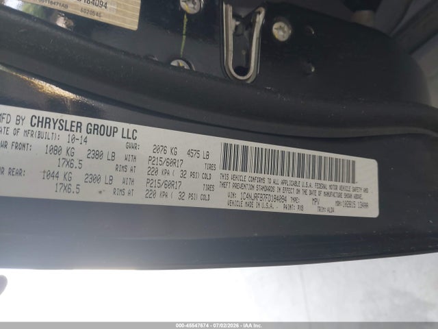 Aukcja sprzedaży 2015 Jeep Patriot High Altitude Edition, vin: 1C4NJRFB7FD184094, numer aukcji: 45547674