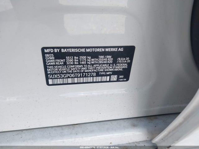 BMW X3 30 Xdrive 2026 5UX53GP06T9171278 Image 9