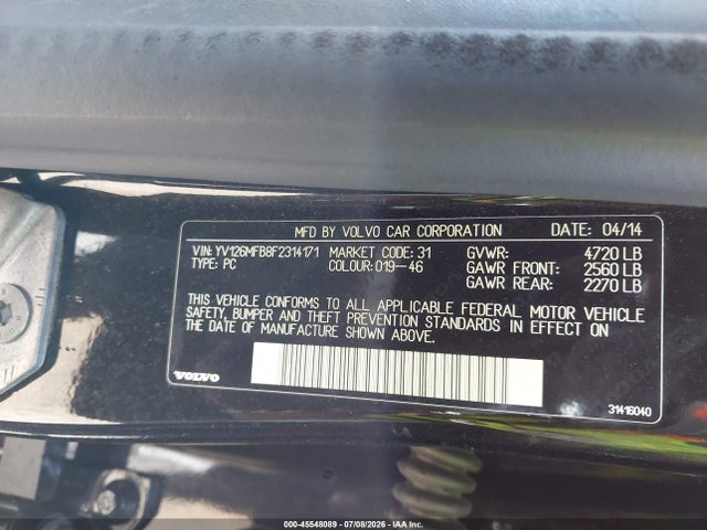 Продажа на аукционе авто 2015 Volvo S60 T5 Premier, vin: YV126MFB8F2314171, номер лота: 45548089