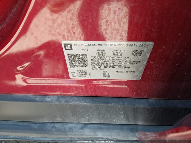 2019 Gmc Terrain Denali მანქანა იყიდება აუქციონზე, vin: 3GKALXEX3KL327545, აუქციონის ნომერი: 45548401