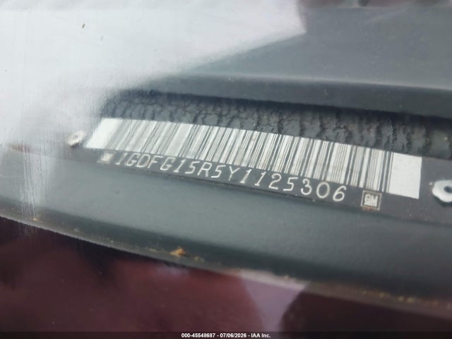 Aukcja sprzedaży 2000 Gmc Savana Rv, vin: 1GDFG15R5Y1125306, numer aukcji: 45548687