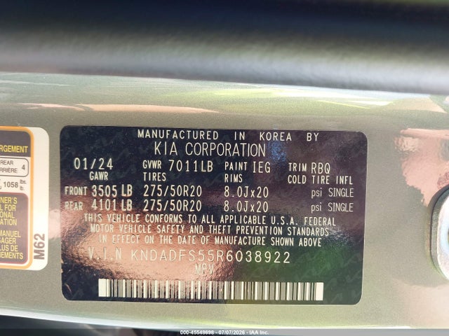 KIA Ev9 Land 2024 KNDADFS55R6038922 Image 9