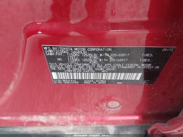 Toyota Rav4 Xle 2015 JTMRFREV6FJ048796 Image 9