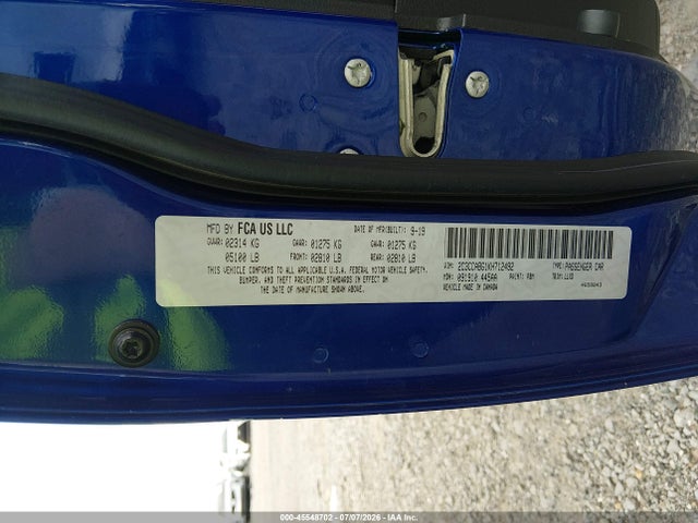 Продажа на аукционе авто 2019 Chrysler 300 300s, vin: 2C3CCABG1KH712492, номер лота: 45548702