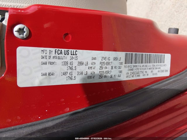 Aukcja sprzedaży 2016 Dodge Grand Caravan Sxt, vin: 2C4RDGCG4GR177745, numer aukcji: 45548865