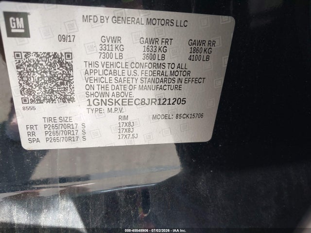 1GNSKEEC8JR121205 Chevrolet Tahoe Commercial Fleet