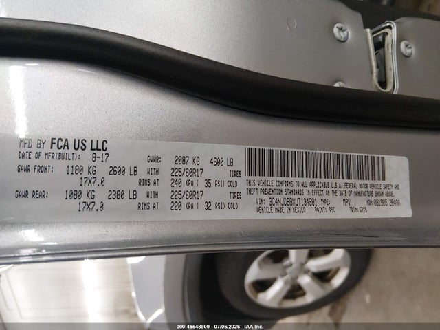 45548909 :رقم المزاد ، 3C4NJDBBXJT134981 vin ، 2018 Jeep Compass Latitude 4x4 مزاد بيع