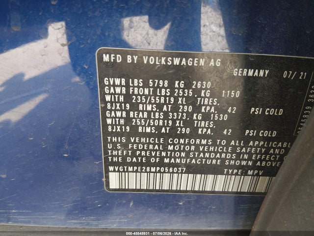 WVGTMPE28MP056037 Volkswagen ID.4 PRO S