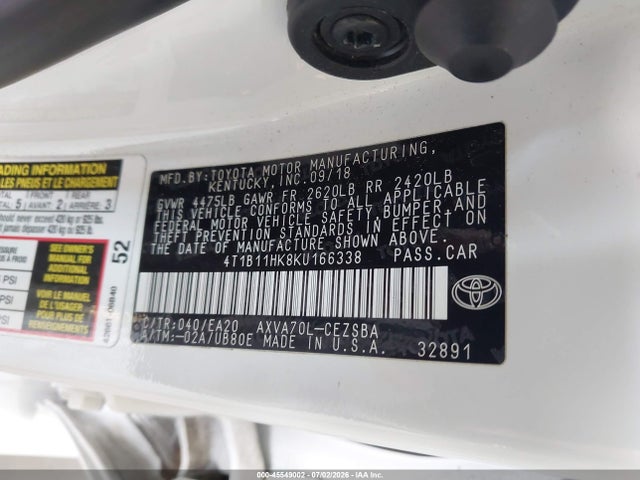 Toyota CAMRY SE 2019 4T1B11HK8KU166338 Image 9
