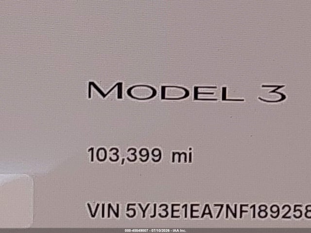 Tesla Model 3 Rear-wheel Drive 2022 5YJ3E1EA7NF189258 Image 13