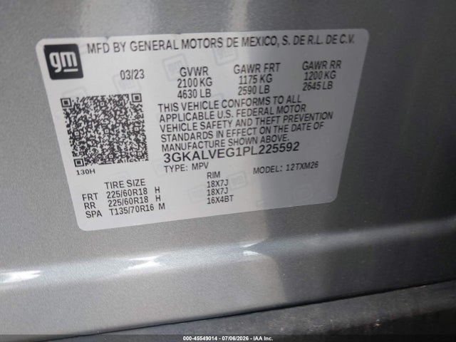 2023 Gmc Terrain Awd Slt მანქანა იყიდება აუქციონზე, vin: 3GKALVEG1PL225592, აუქციონის ნომერი: 45549014