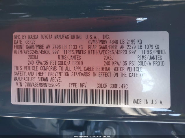 Aukcja sprzedaży 2024 Mazda Cx-50 2.5 S Premium Plus, vin: 7MMVABEM6RN159096, numer aukcji: 45549018